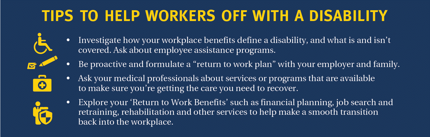 Tips to help workers off with disability