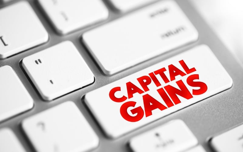 capital gains increase capital-asset-value realized asset sold text